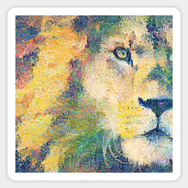 lion painting (leo art, lion king) Sticker by Thepurplepig